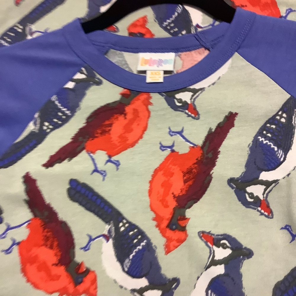 Rare bird print Lularoe randy tee